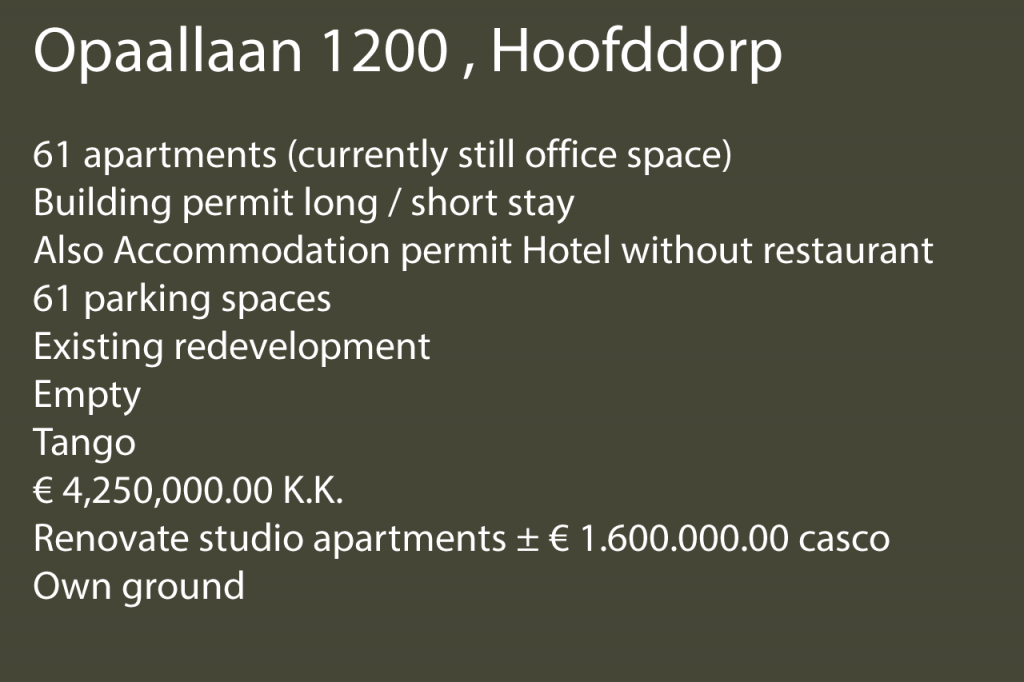 Opaallaan 1200 , Hoofddorp.fw